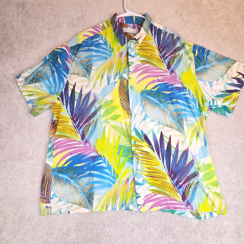 Vtg Jams World Mens XXL Tropical Rayon Button Down Shirt USA Hawaii Al Fresco